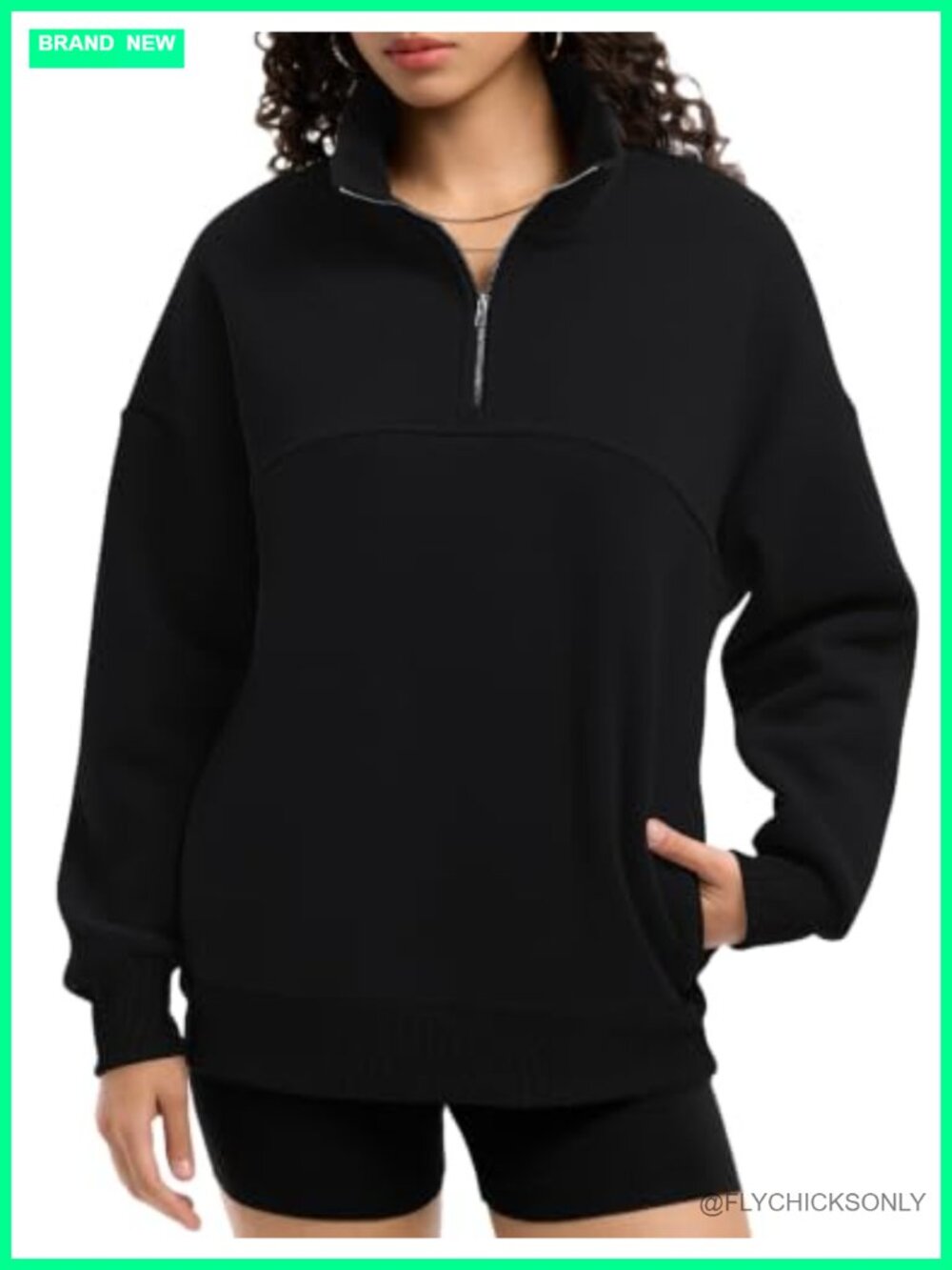Oversized Quarter Zip Fleece Pullover Sweatshirt